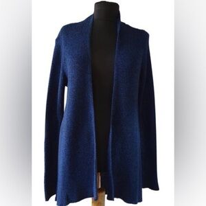 Karl Lagerfeld Paris Size Small Navy Open Front Waterfall Cardigan